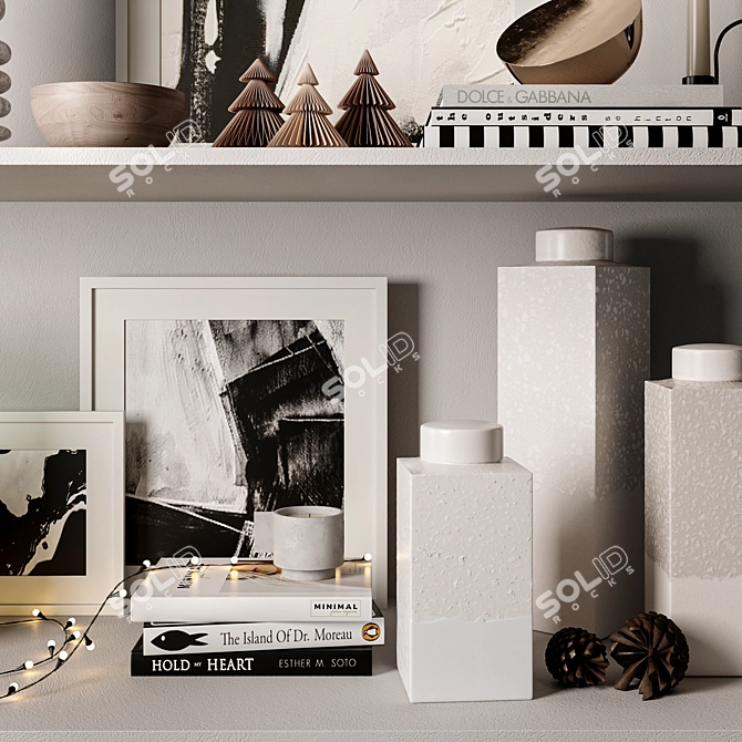 Festive Shelf Decor Set 3D model image 2