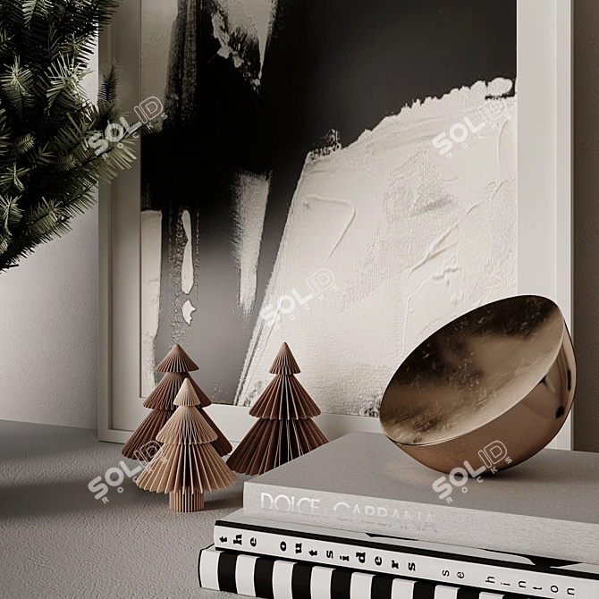 Festive Shelf Decor Set 3D model image 3