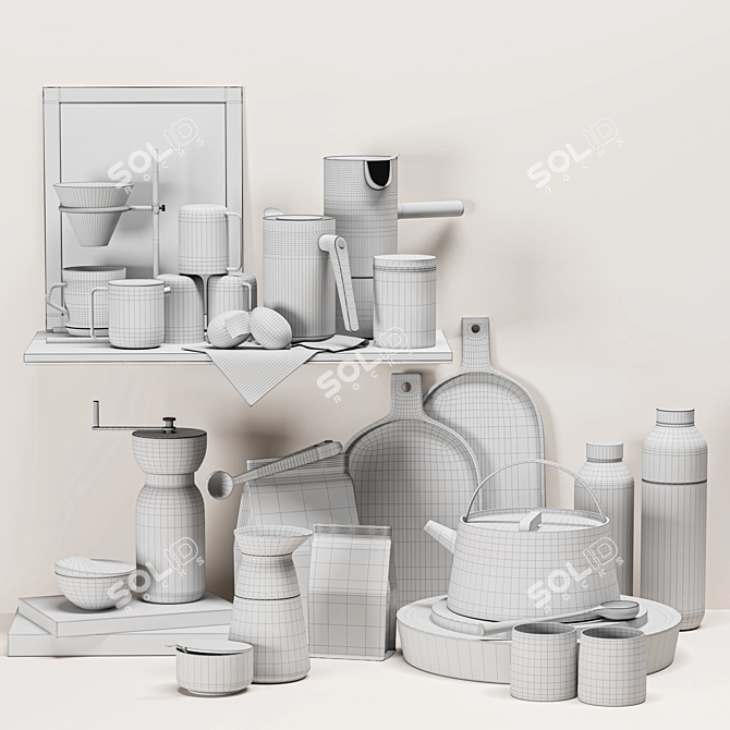 High Detail Kitchen Set Model 3D model image 7