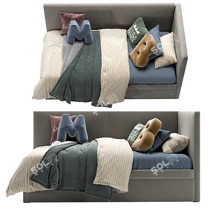 Cozy Parfe Corner Bed 3D model image 3