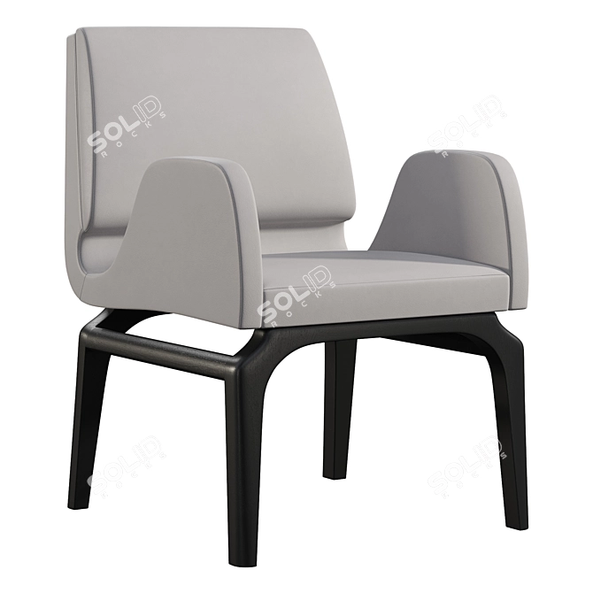 Modern Era Dining Chair with Arms 3D model image 1