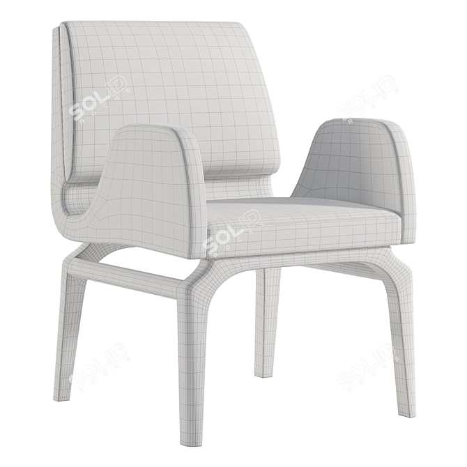 Modern Era Dining Chair with Arms 3D model image 2