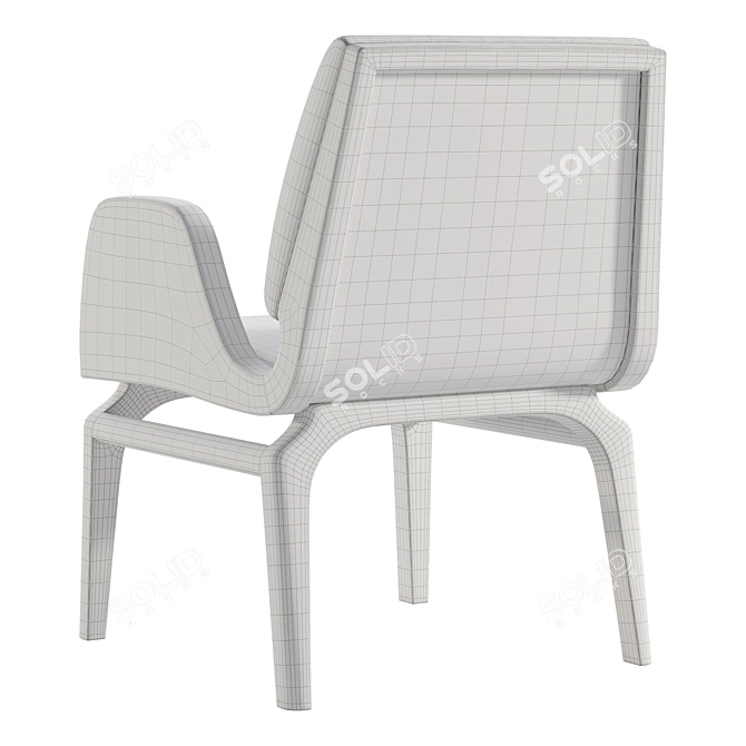 Modern Era Dining Chair with Arms 3D model image 4