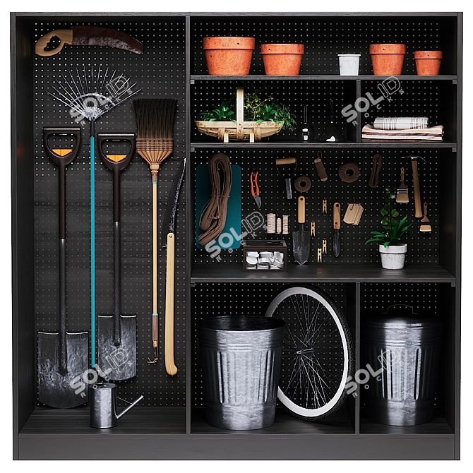 Garden Tool Storage Solution 3D model image 1