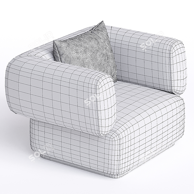 Lebom HUG Armchair: Stylish Comfort 3D model image 3