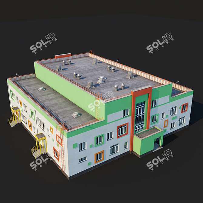 Detailed Model Childcare Building 3D model image 2