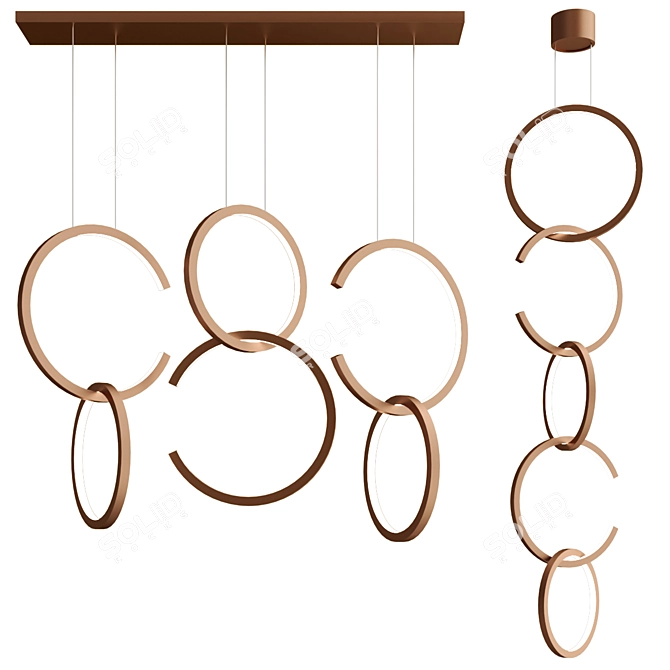 Modern Metal Pendant Lamp Beauty 3D model image 1