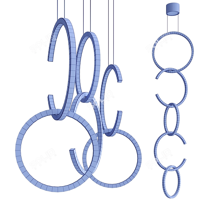 Modern Metal Pendant Lamp Beauty 3D model image 2