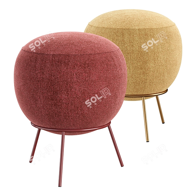  Modern Red Nest Ottoman  3D model image 1