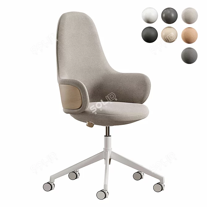 Alki Lan High Back Chair 3D model image 1