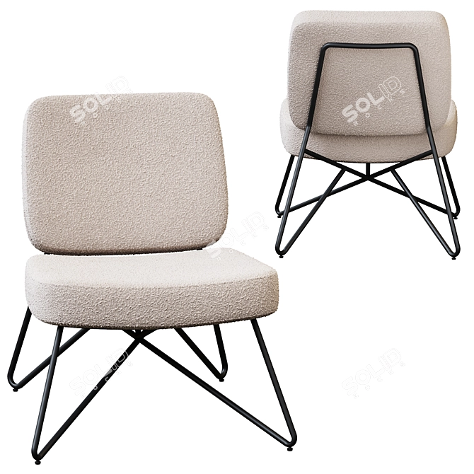 Vintage Boucle Armchair Watford 3D model image 1