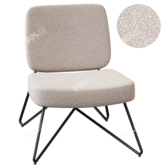 Vintage Boucle Armchair Watford 3D model image 11