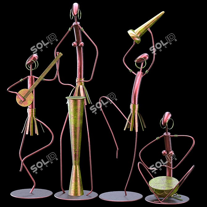 Musical Statue Sculpture 3D Model 3D model image 1