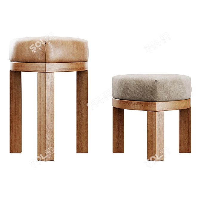 Geometric Ottoman Nestroots 3D Model 3D model image 2