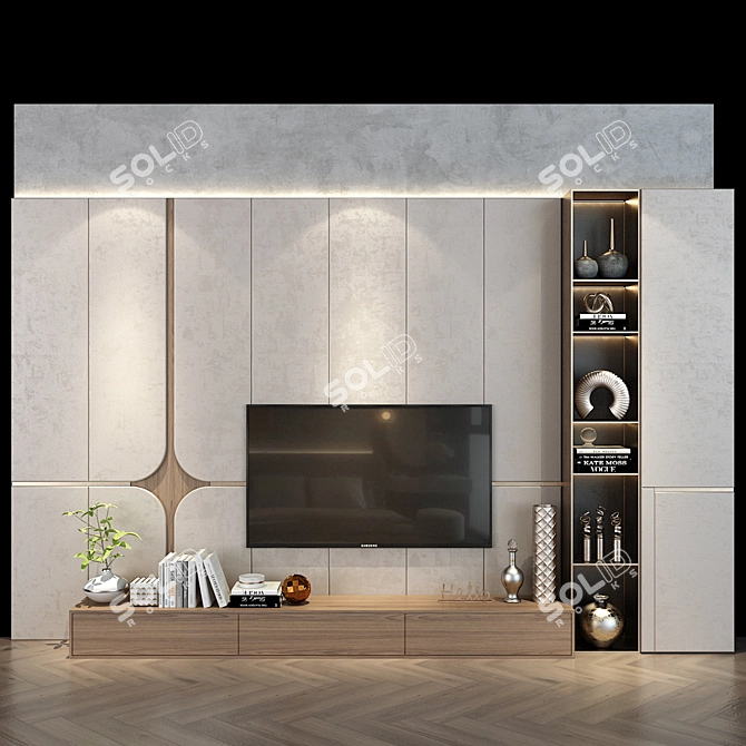 Modern TV Shelf for Living Room 3D model image 1