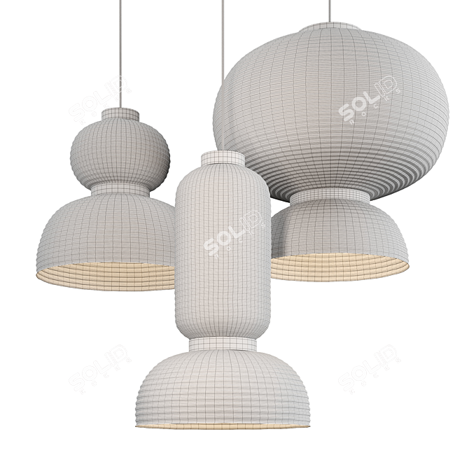 Formakami Paper Pendant Lighting Fixture 3D model image 3