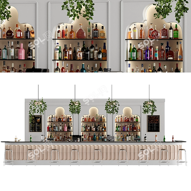 Hotel Bar 3D Model with Appliances 3D model image 1