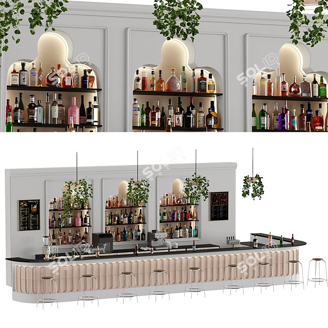 Hotel Bar 3D Model with Appliances 3D model image 2