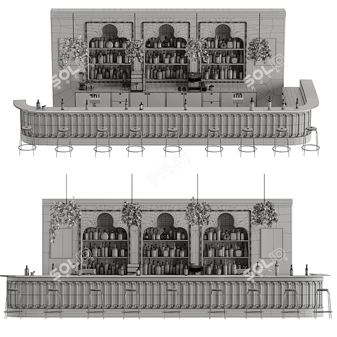 Hotel Bar 3D Model with Appliances 3D model image 3