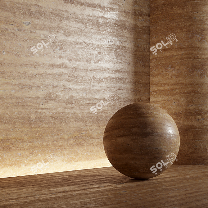 Travertine Stone Material 3D Model 3D model image 1