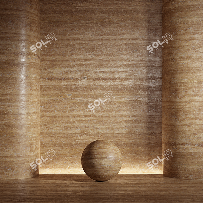 Travertine Stone Material 3D Model 3D model image 2