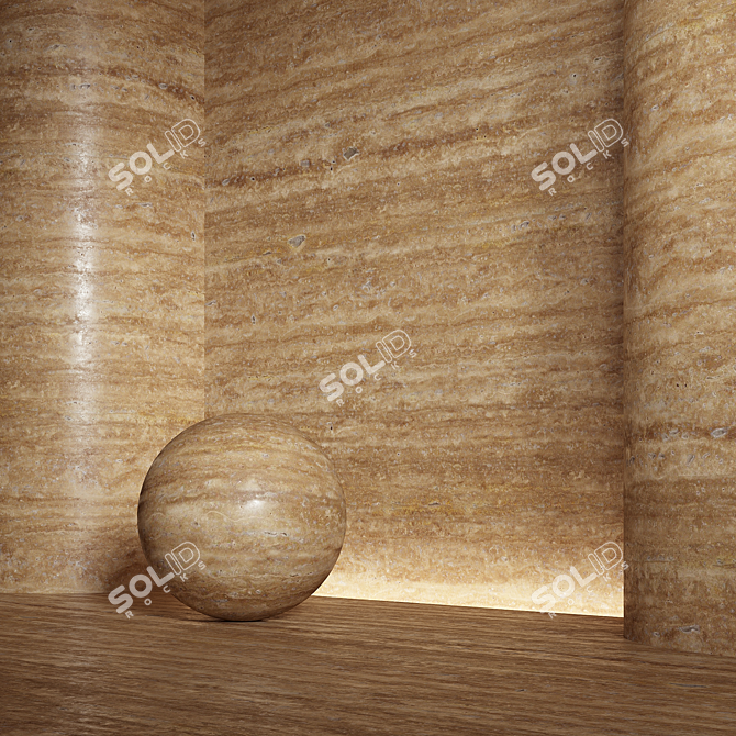 Travertine Stone Material 3D Model 3D model image 3