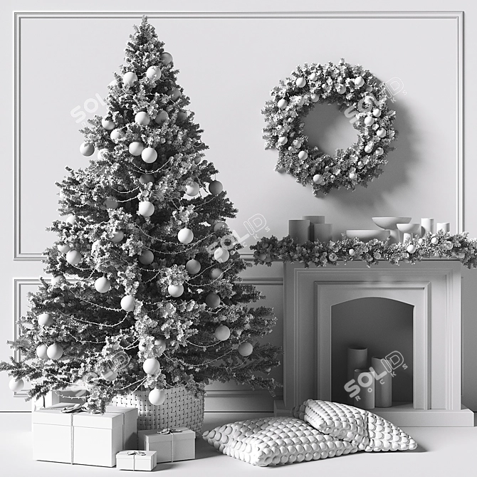 Holiday Tree with Fireplace 3D model image 5