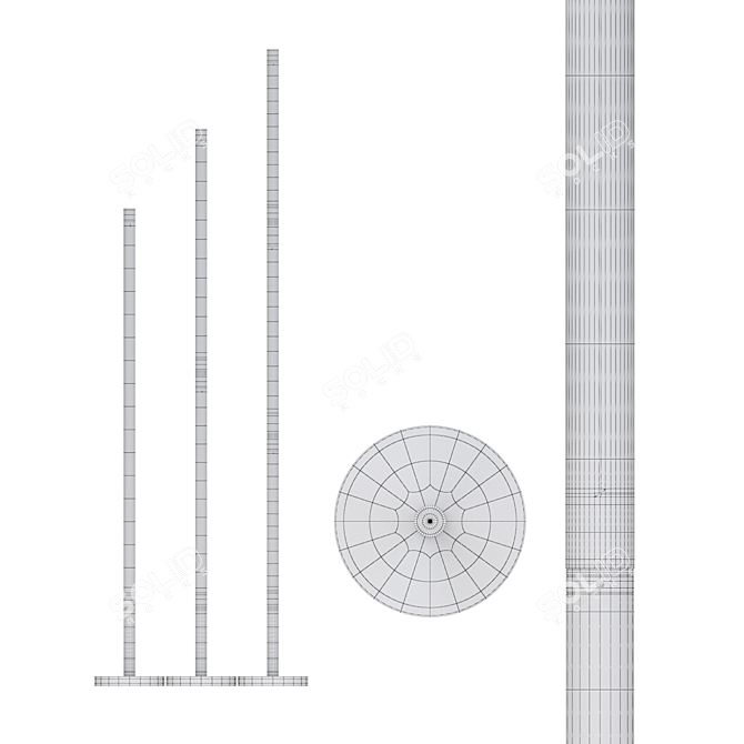 Vertical LED Floor Lamp "SEAM 3D model image 4
