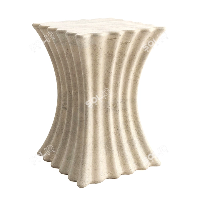 Sleek Modern Wave Side Table 3D model image 1