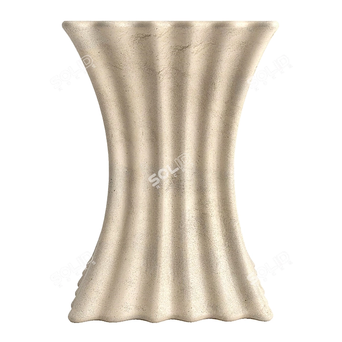 Sleek Modern Wave Side Table 3D model image 2