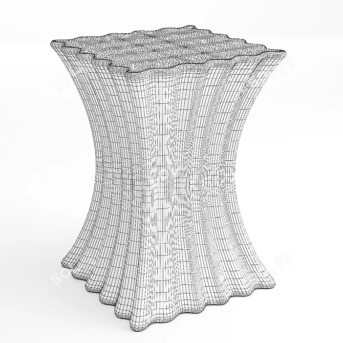 Sleek Modern Wave Side Table 3D model image 5