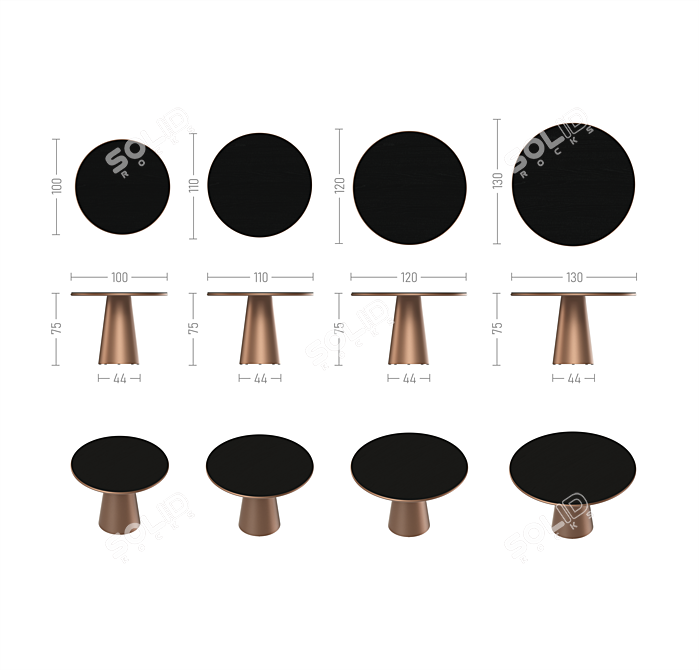 Orbita Steel Classic Table 3D model image 5