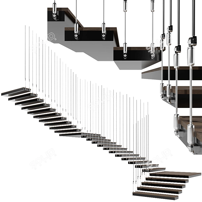  Sleek Staircase Design Package 3D model image 1