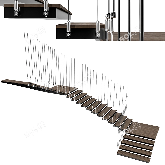  Sleek Staircase Design Package 3D model image 2