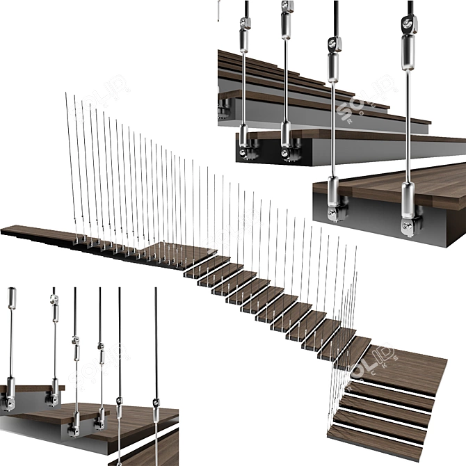  Sleek Staircase Design Package 3D model image 3