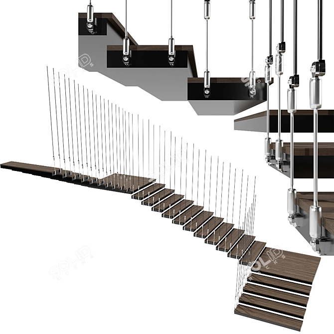  Sleek Staircase Design Package 3D model image 5