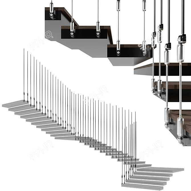  Sleek Staircase Design Package 3D model image 8