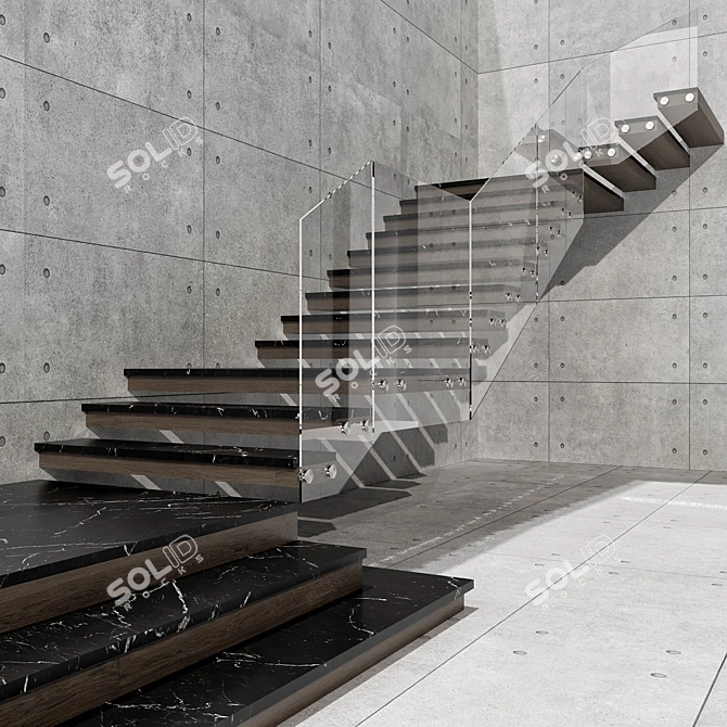 Sleek Stairway Design Kit 3D model image 4