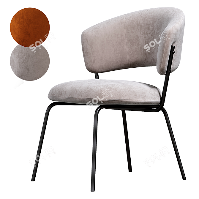 Modern Mimi Dining Chair 3D model image 1