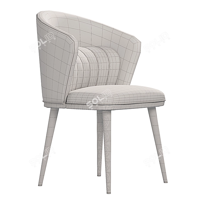  Midcentury Round Back Dining Chairs 3D model image 4