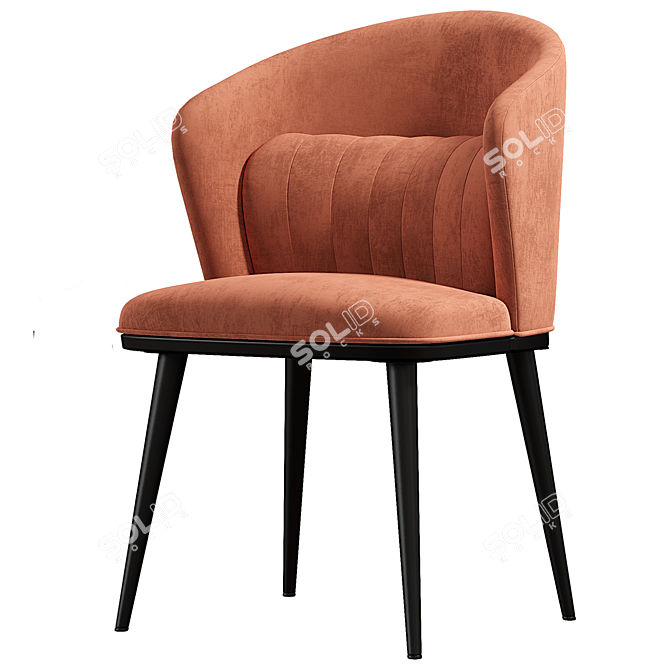  Midcentury Round Back Dining Chairs 3D model image 5