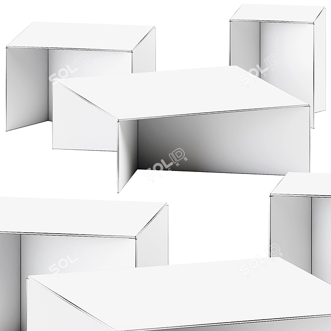 Elegant Aspa Glass Coffee Table 3D model image 2