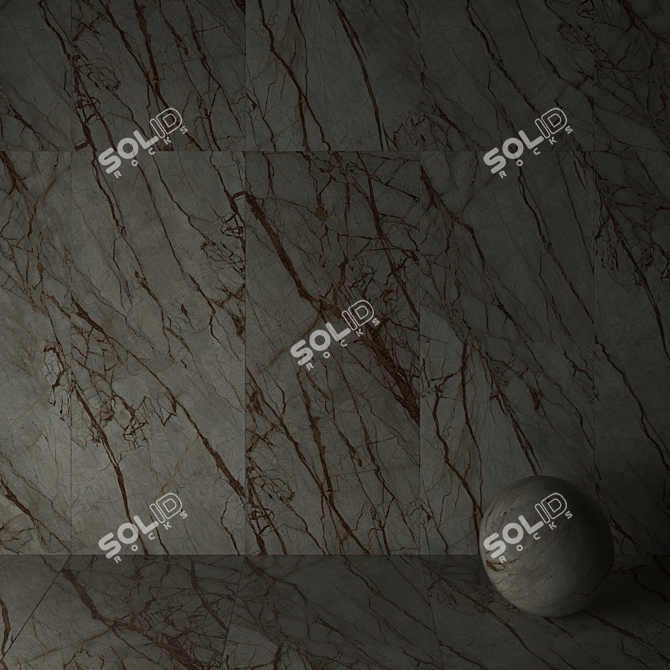 Luxury Gold River Marble Tile 3D model image 3