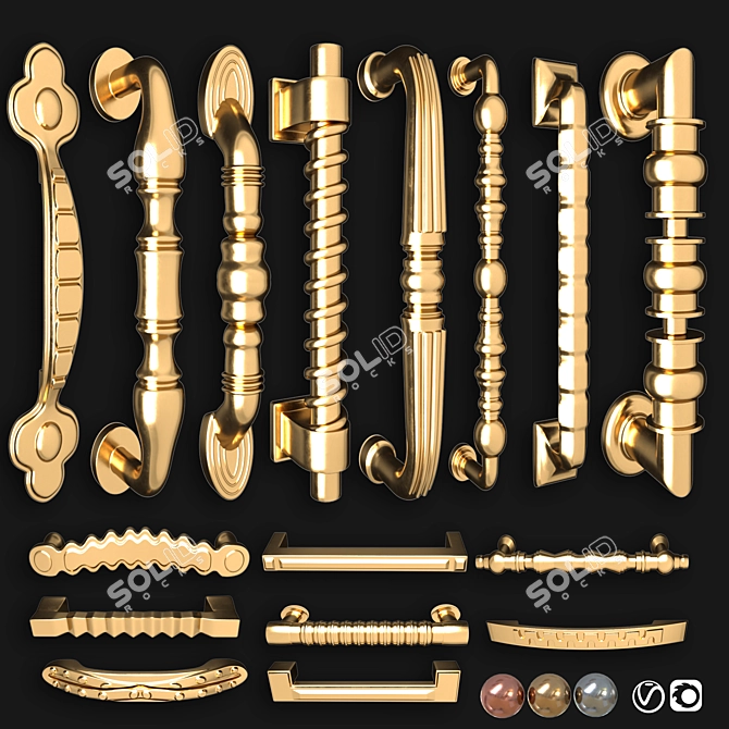 Modern Door Knobs Collection, 3dsmax 3D model image 1