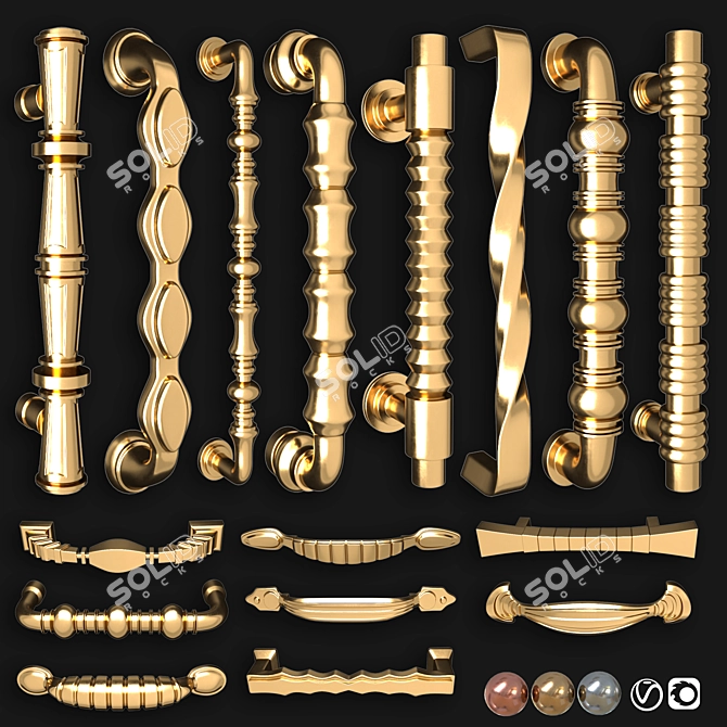 Modern Door Knobs Collection, 3dsmax 3D model image 2