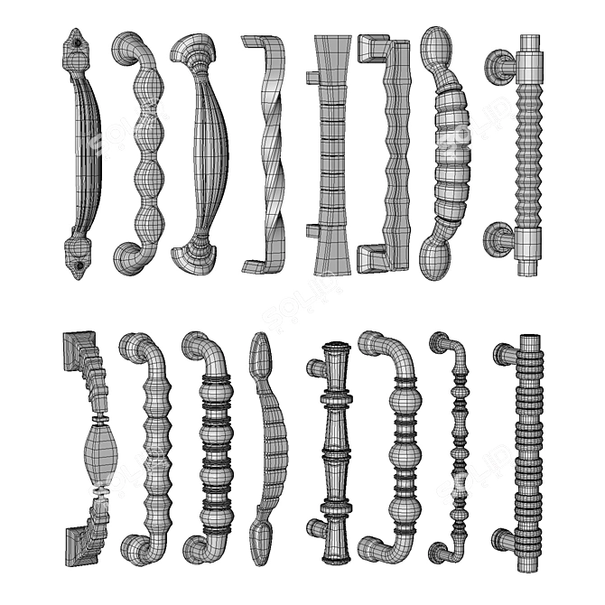 Modern Door Knobs Collection, 3dsmax 3D model image 5