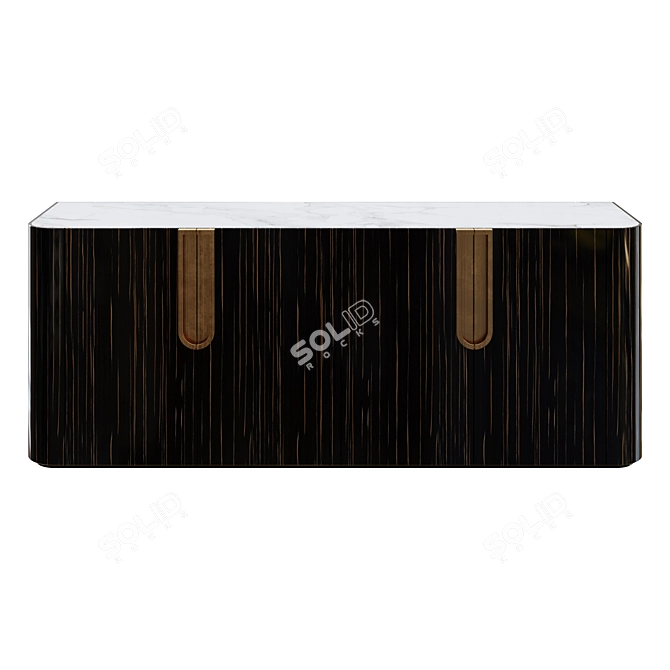 Luxury Marble MDF Sideboard 3D model image 2