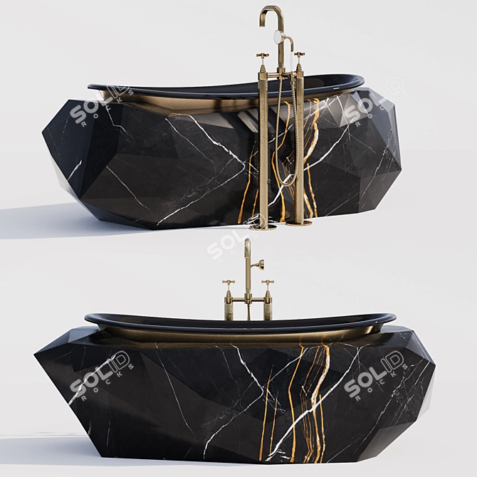 Luxury Diamond Bathtub 3D model image 1