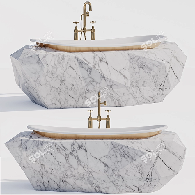 Luxury Diamond Bathtub 3D model image 2