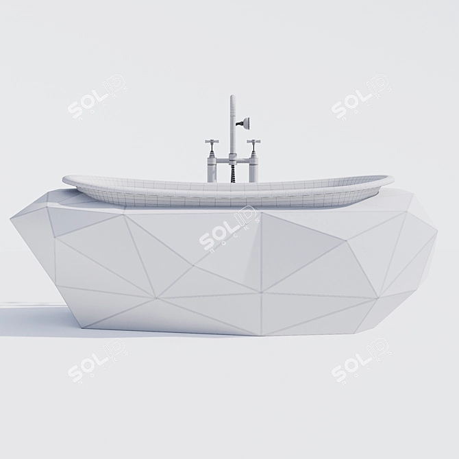 Luxury Diamond Bathtub 3D model image 4